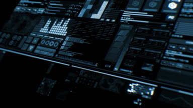 Derin mavi fütüristik arabirimi/dijital ekran/Hud görünümünü perspektif