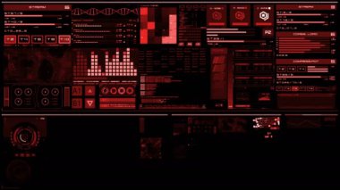 Kırmızı fütüristik arabirimi/dijital ekran/Hud