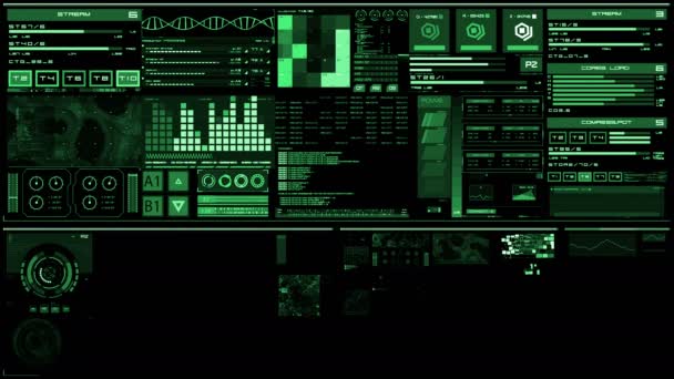 Interface futuriste vert profond / Écran numérique / HUD — Video