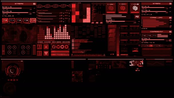 Interface futuriste rouge / Ecran numérique / HUD — Video