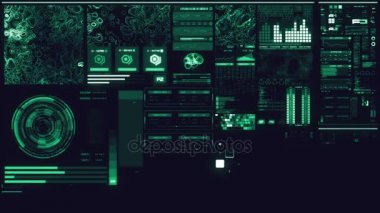 Soğuk mavi fütüristik arabirimi/dijital ekran/Hud