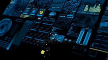 Renkli fütüristik arabirimi/dijital ekran/Hud görünümünü perspektif