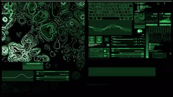 Deep green futuristic interface/Digital screen/HUD — Stock Video