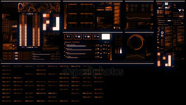 Interfaccia futuristica calda / Schermo digitale / HUD — Video Stock