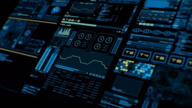 Renkli fütüristik arabirimi/dijital ekran/Hud görünümünü perspektif