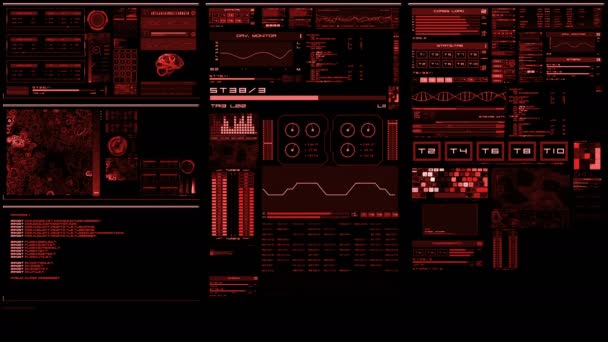 Interfaccia futuristica rossa / Schermo digitale / HUD — Video Stock