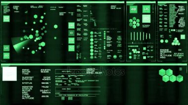 Derin yeşil fütüristik arabirimi/dijital ekran/Hud