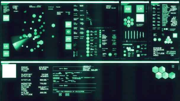 冷たい青い未来インターフェイス/デジタル画面/Hud — ストック動画