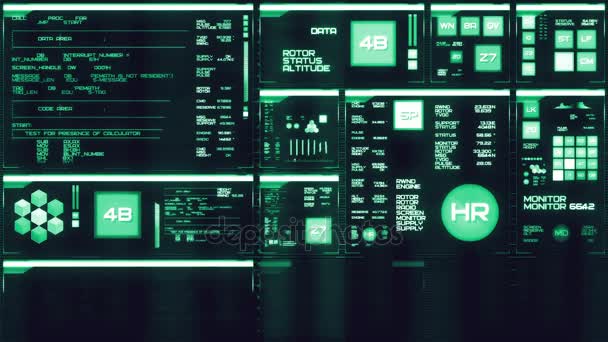 Interface futuriste bleu froid / Ecran numérique / HUD — Video