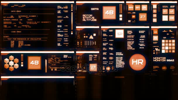 Ζεστό φουτουριστικό interface/ψηφιακή οθόνη/Hud — Αρχείο Βίντεο