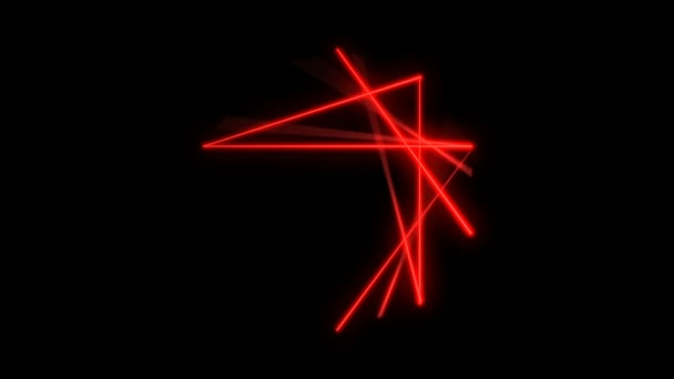 Bright Red Laser Beams Moving Black Studio Dance Club Lights — Stock Video