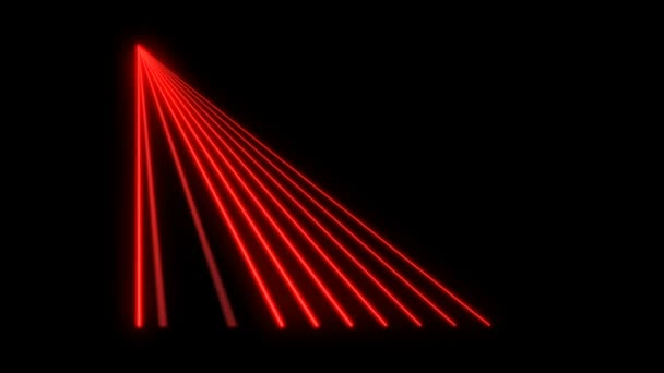 明亮的红色激光光束在黑色工作室中移动 舞蹈俱乐部灯 — 图库视频影像