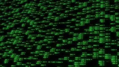 Menkul Kıymetler Borsası ekranın mükemmel sorunsuz döngü. Büyük kurulu mali verileri gösteren LED yanıp sönüyor. Cryptocurrency oranları. 
