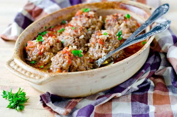 Gehaktballen Met Tomatensaus — Stockfoto