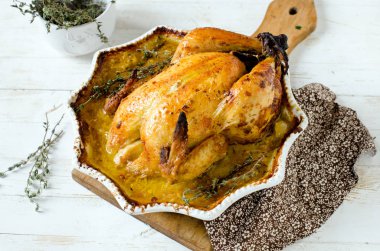 Fırında tavuk krem ve hardal ile