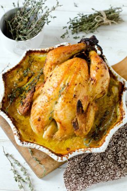 Fırında tavuk krem ve hardal ile