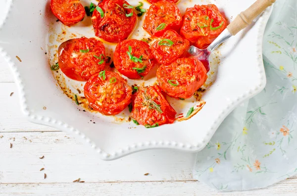 Pečená rajčata s bylinkami a kořením Royalty Free Stock Obrázky