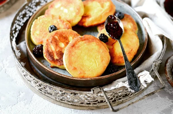 Panqueques Queso Sin Gluten Con Arándanos Desayuno — Foto de Stock