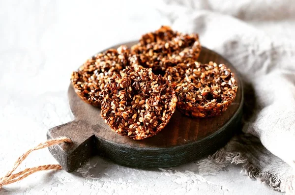 Galletas Energéticas Semillas Sésamo Semillas Lino Otros Cereales — Foto de Stock