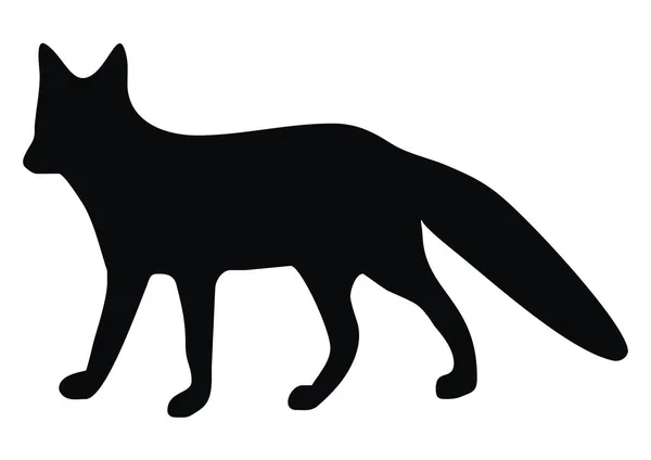Fox Silueta Negra Ilustración Vectorial — Vector de stock