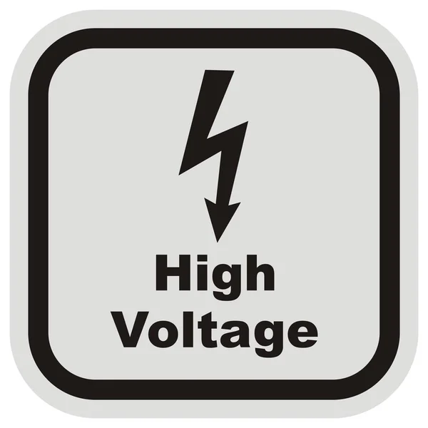 Yüksek Voltaj Gri Siyah Çerçevede Vektör Ikonu Elektrik Şoku Tehlikesi — Stok Vektör