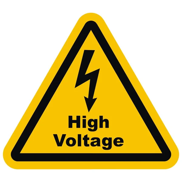 高電圧 黄色の三角形のフレームでベクトルアイコン 電気ショックの危険性の表示 — ストックベクタ