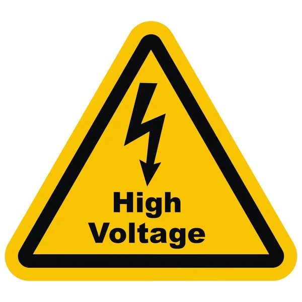 Haute Tension Icône Vectorielle Cadre Triangle Jaune Indication Danger Choc — Image vectorielle