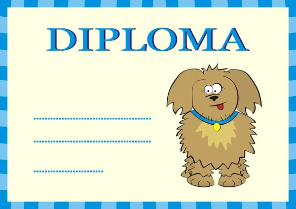 Diploma Cão Ilustração Vetorial —  Vetores de Stock