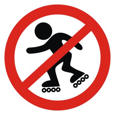 No roller skates sign. Vector isolated icon. clipart