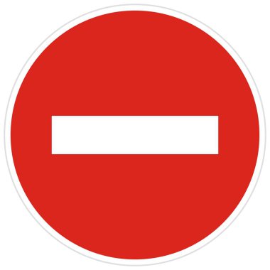 Tüm araçların girişine yasak, kırmızı daire yasak işareti, dur işareti