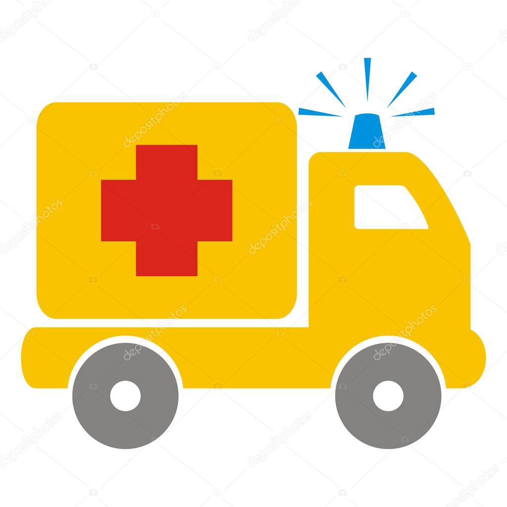 ambulance, pickup, vector icon