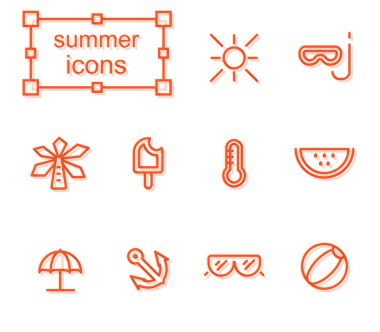 İnce çizgi simgeler kümesi, yaz