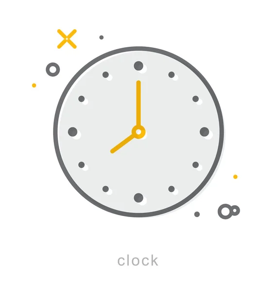 Tunna linje ikoner, klocka — Stock vektor