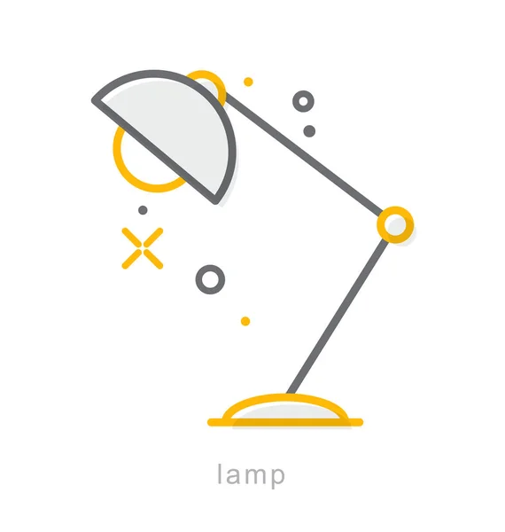Ikony s tenkou čárou, lampa — Stockový vektor