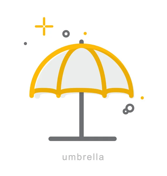 Dunne lijn pictogrammen, paraplu — Stockvector