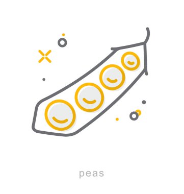 İnce çizgi simgeler, bezelye