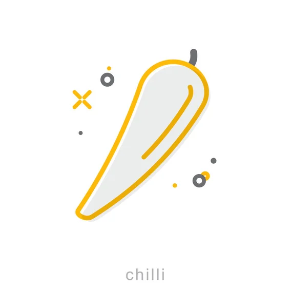 Thin Line Symbole, Chili — Stockvektor