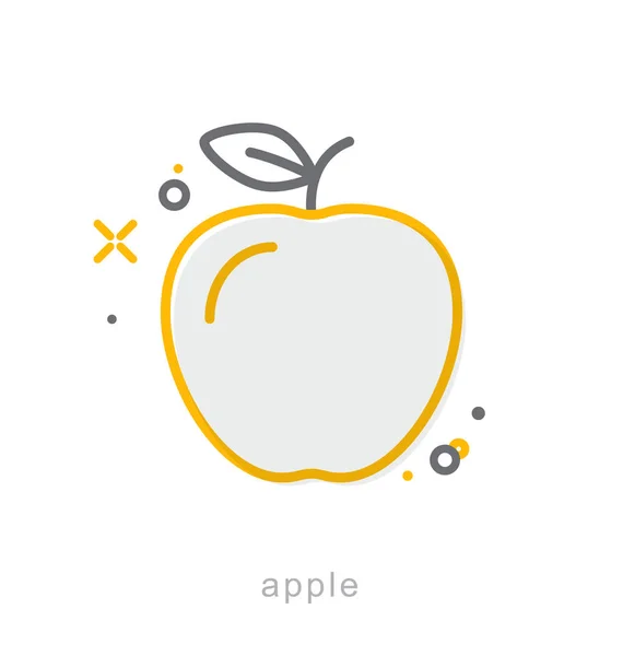 Thin line icons, Apple — Stock Vector