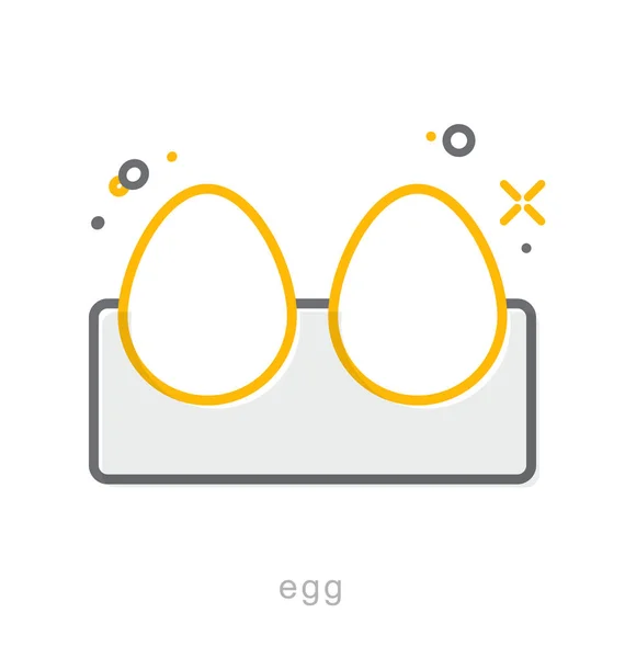 Thin line icons, Egg — Stock Vector