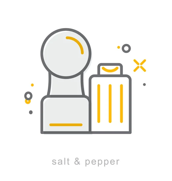 Tenká linie ikony, & pepř sůl — Stockový vektor