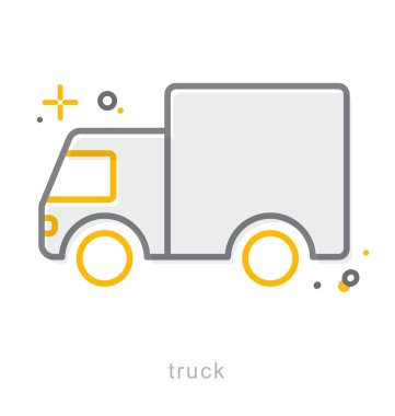 İnce çizgi simgeler, kamyon
