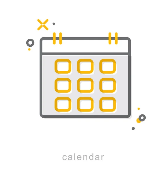 Thin Line Symbole, Kalender — Stockvektor