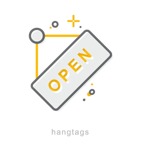 Dunne lijn pictogrammen, Hangtags — Stockvector