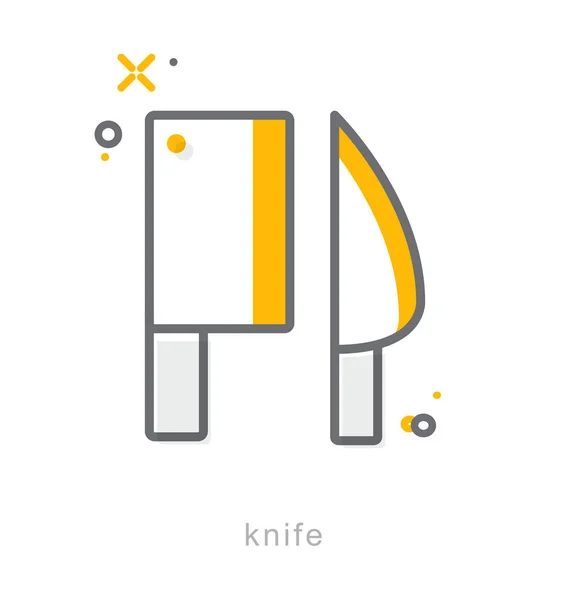 Iconos de línea delgada, cuchillo — Vector de stock