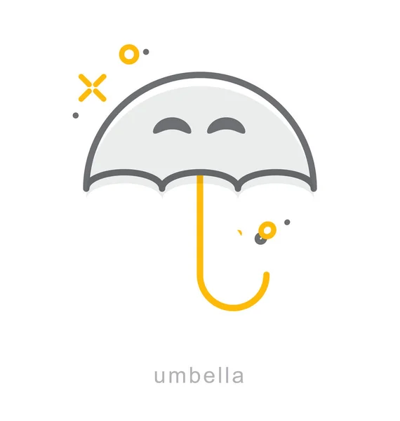 Iconos de línea delgada, Paraguas — Vector de stock