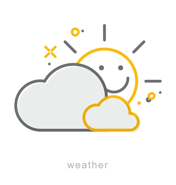 Thin line icons, Weather — Stock Vector