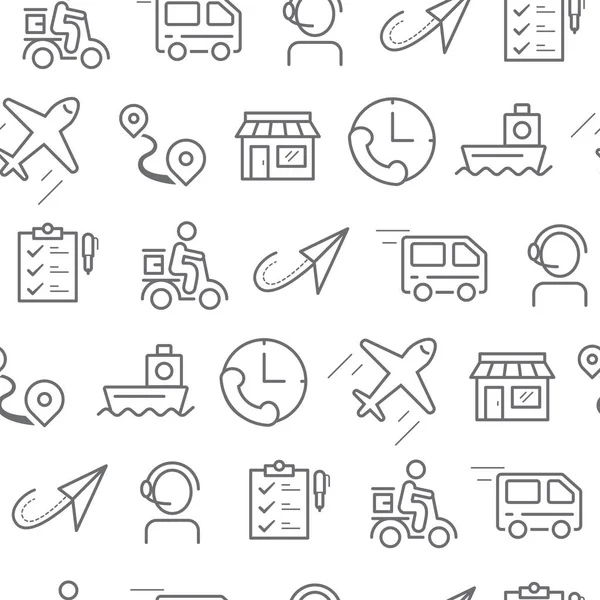 Různé čáry styl ikony bezešvé vzor, dodávky — Stockový vektor