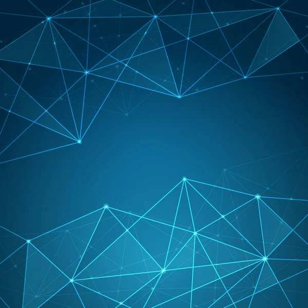 Soyut fütüristik şekli. Mavi arka plan üzerinde oluşturulan bilgisayar