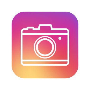 Kamera simgesi beyaz arka plan üzerinde trendy tarzı