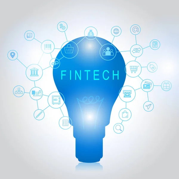 Fintech Investment Concepto de Tecnología Financiera de Internet — Archivo Imágenes Vectoriales